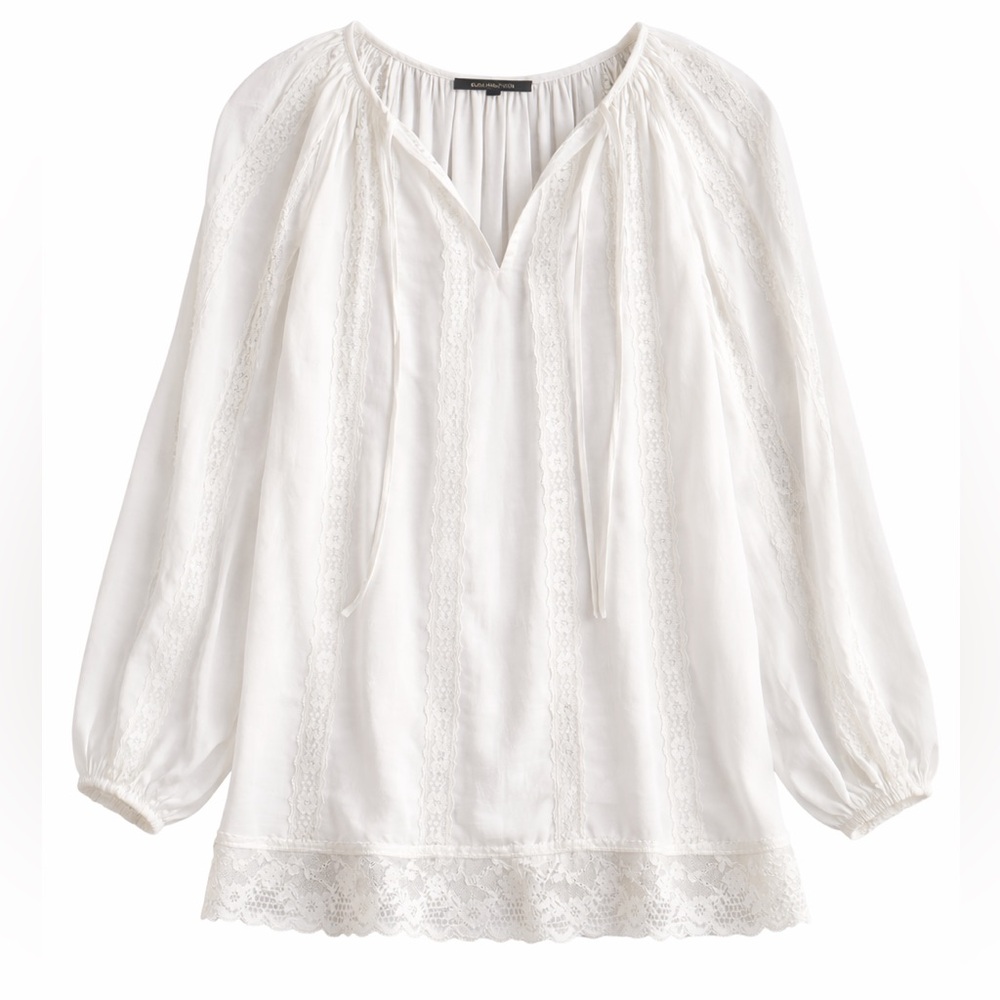 Kobi Halperin | White Lace Detail Boho Blouse | M